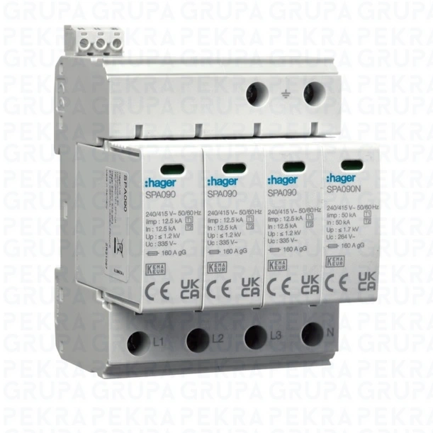 SPA931 Ogranicznik przepięć T1+T2  SPD MOV 4P TN-S/TT