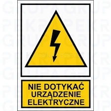 NO2-NDUE Naklejka ostrzegawcza samoprzylepna 105x148(Nie dotykać urządzenie elektryczne) – 10szt.