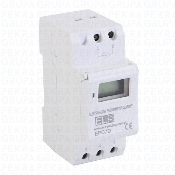 ELS EPC7D Elektroniczny programator czasowy tygodniowy na szynę TH35