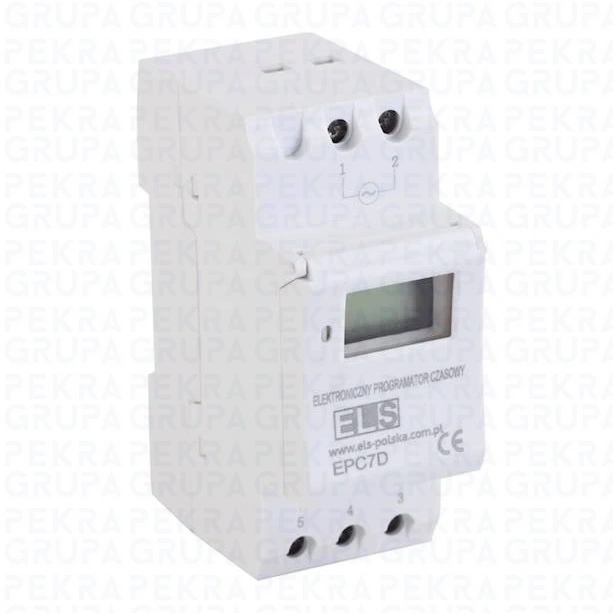 ELS EPC7D Elektroniczny programator czasowy tygodniowy na szynę TH35