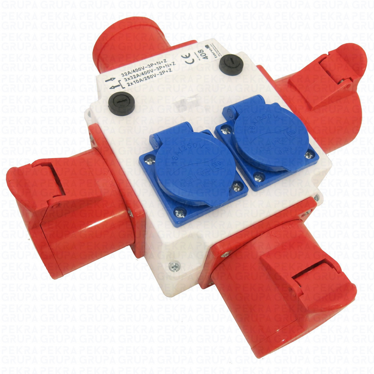 404  Rozdzielacz siłowy IP44 wtyczka 32A/5 + gniazda: 32A/5 + 2x16A/5 + 2x16A/250V