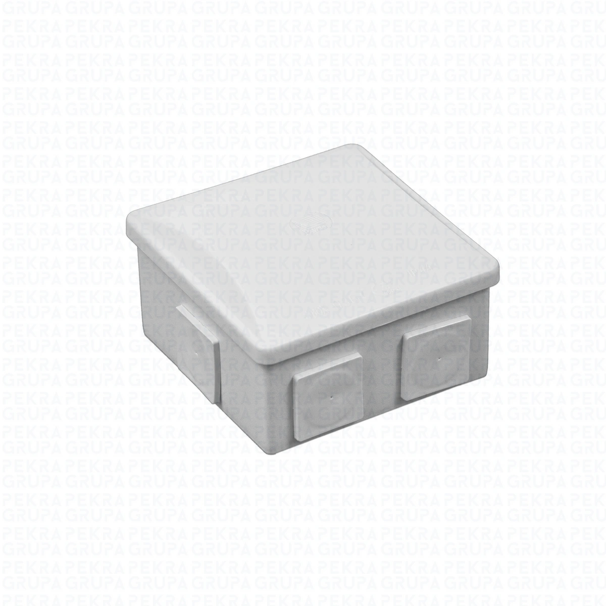 S-BOX 036 Puszka instalacyjna hermetyczna S-BOX 80x80x40 klik. 6x PG-13.5 kwadratowy.bezhalogenowa. IP44. szara