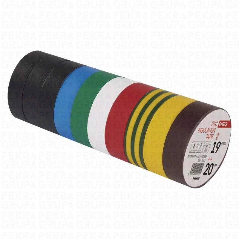 711E Taśma izolacyjna 19mm x 20m tęcza Elegor (10szt.)