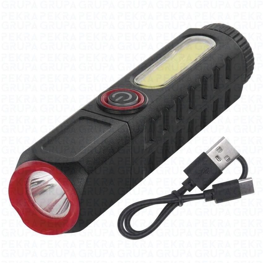 P4720 Latarka ładowalna LED+COB LED 120lm 130m 400mAh/3,7V